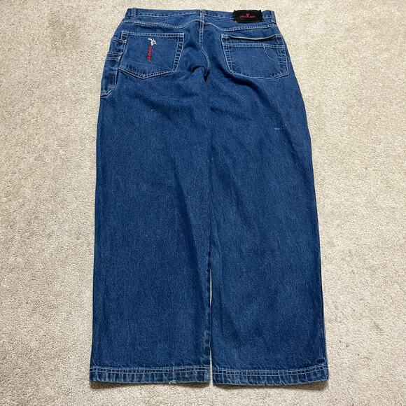 Fubu Collection Y2K Baggy Skater Wide Leg Blue Jeans 36Wx31L - Picture 1 of 7